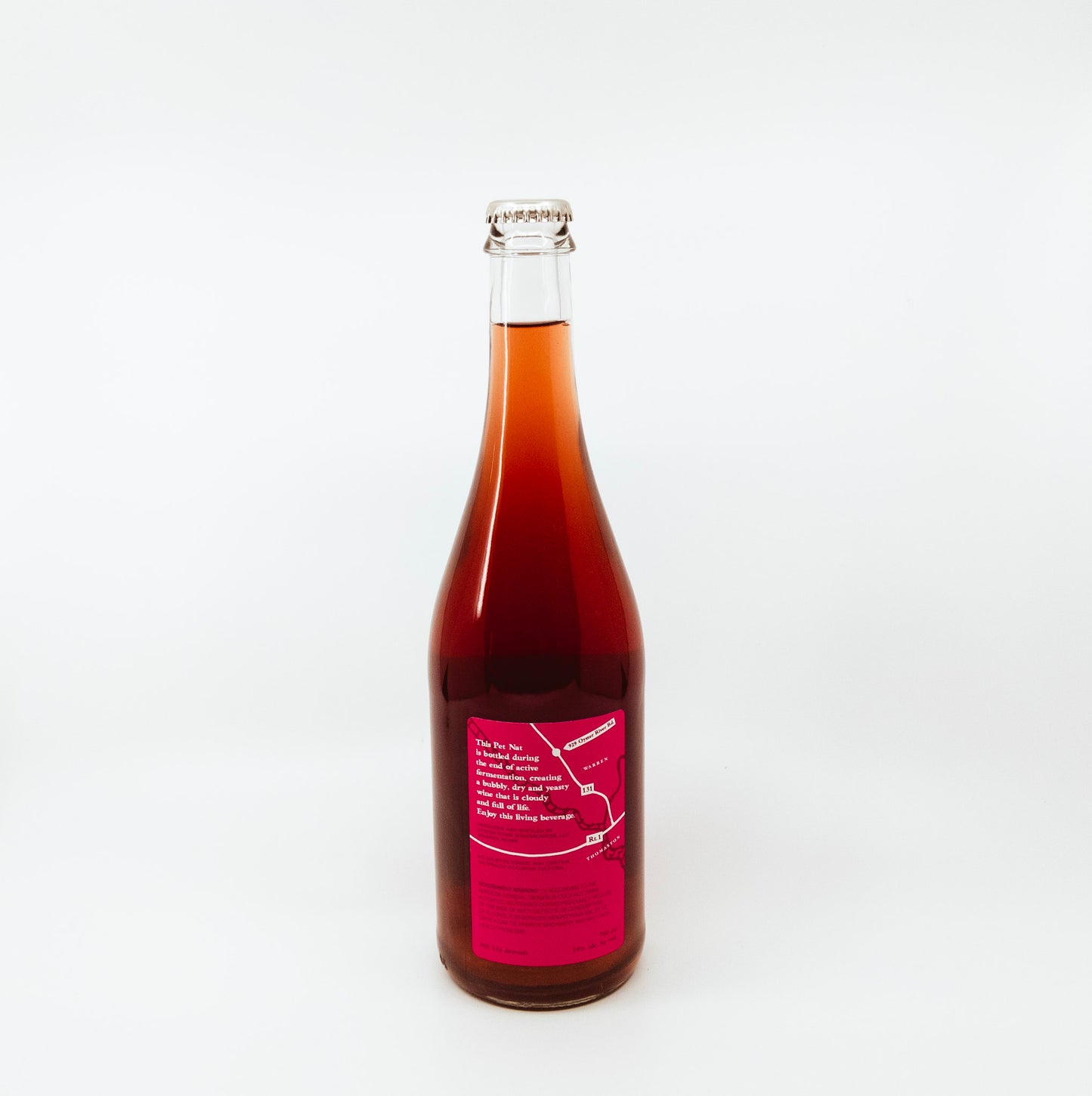 back of bottle with pink label with morphos written on it