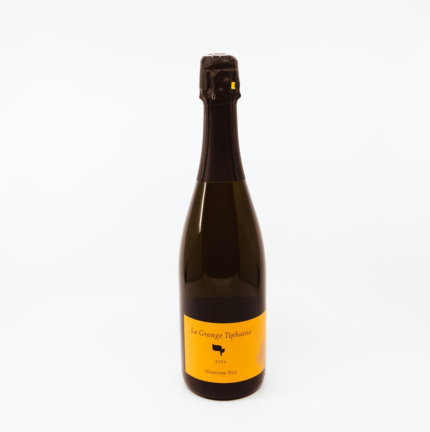 wine bottle with yellow label