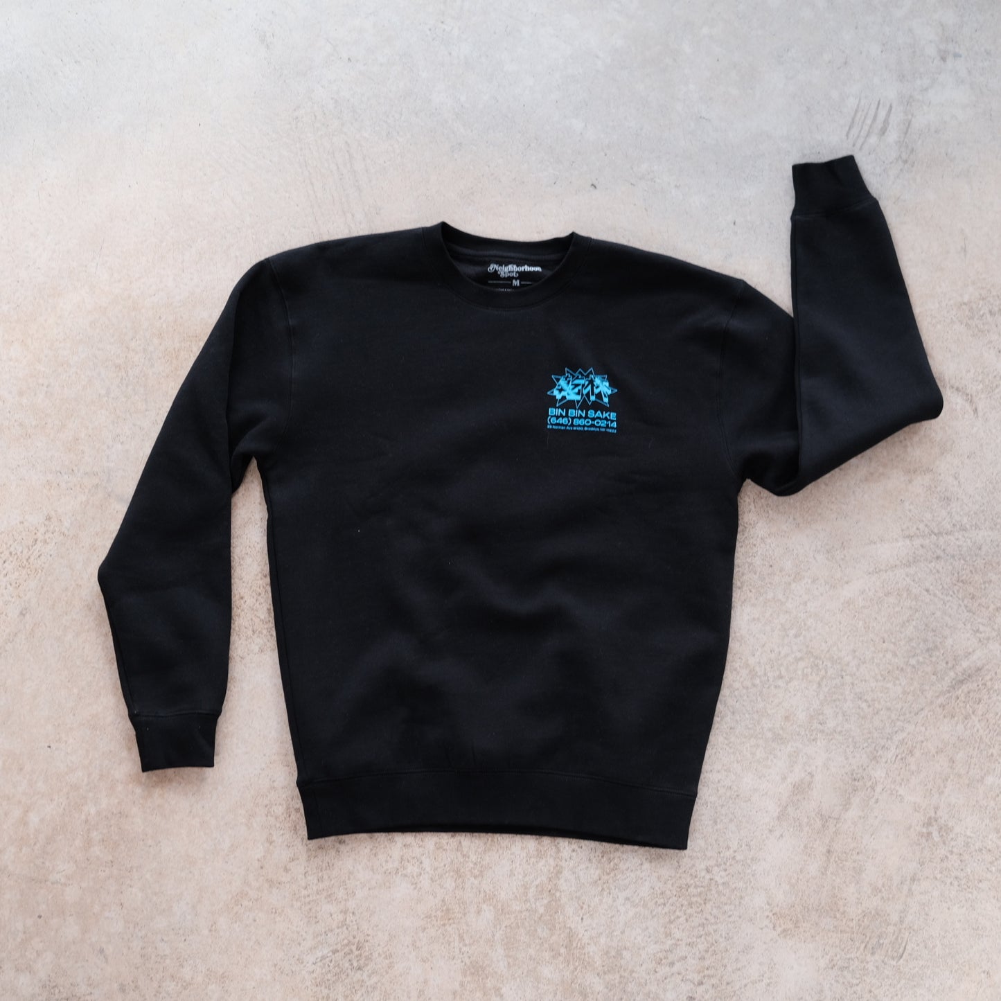 Crewneck Sweatshirt - Black with Blue Lettering