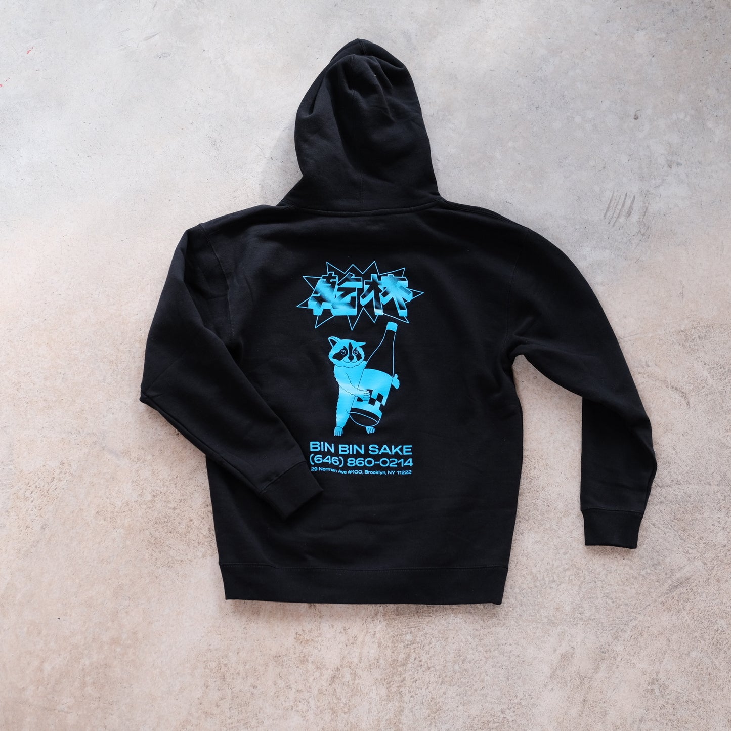 Hoodie - Black with Blue Lettering