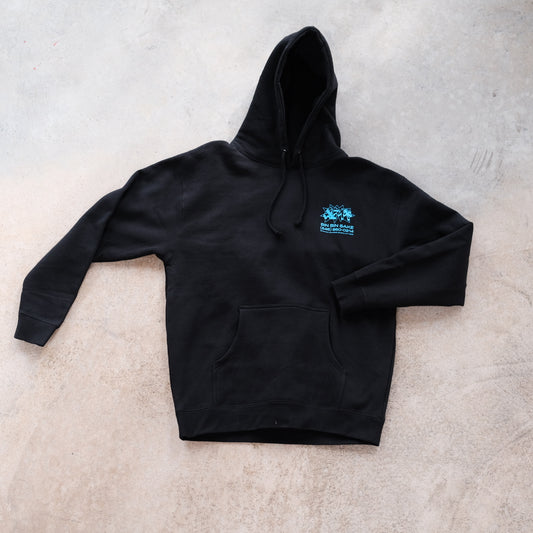 Hoodie - Black with Blue Lettering