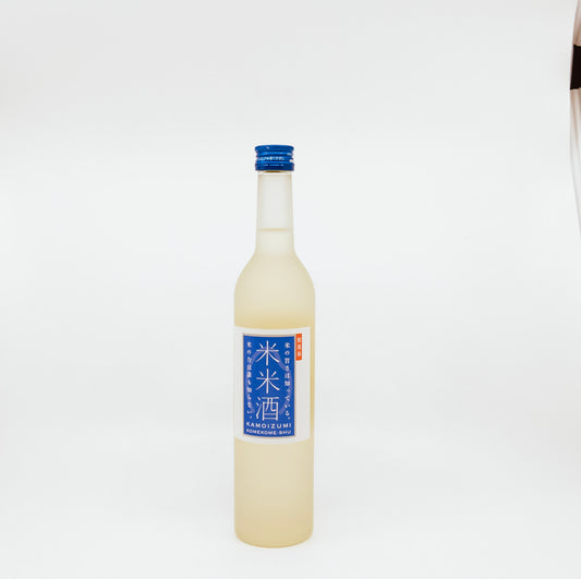glass bottle with blue label