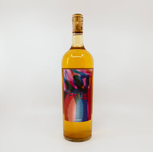 bottle of frug with colorful label