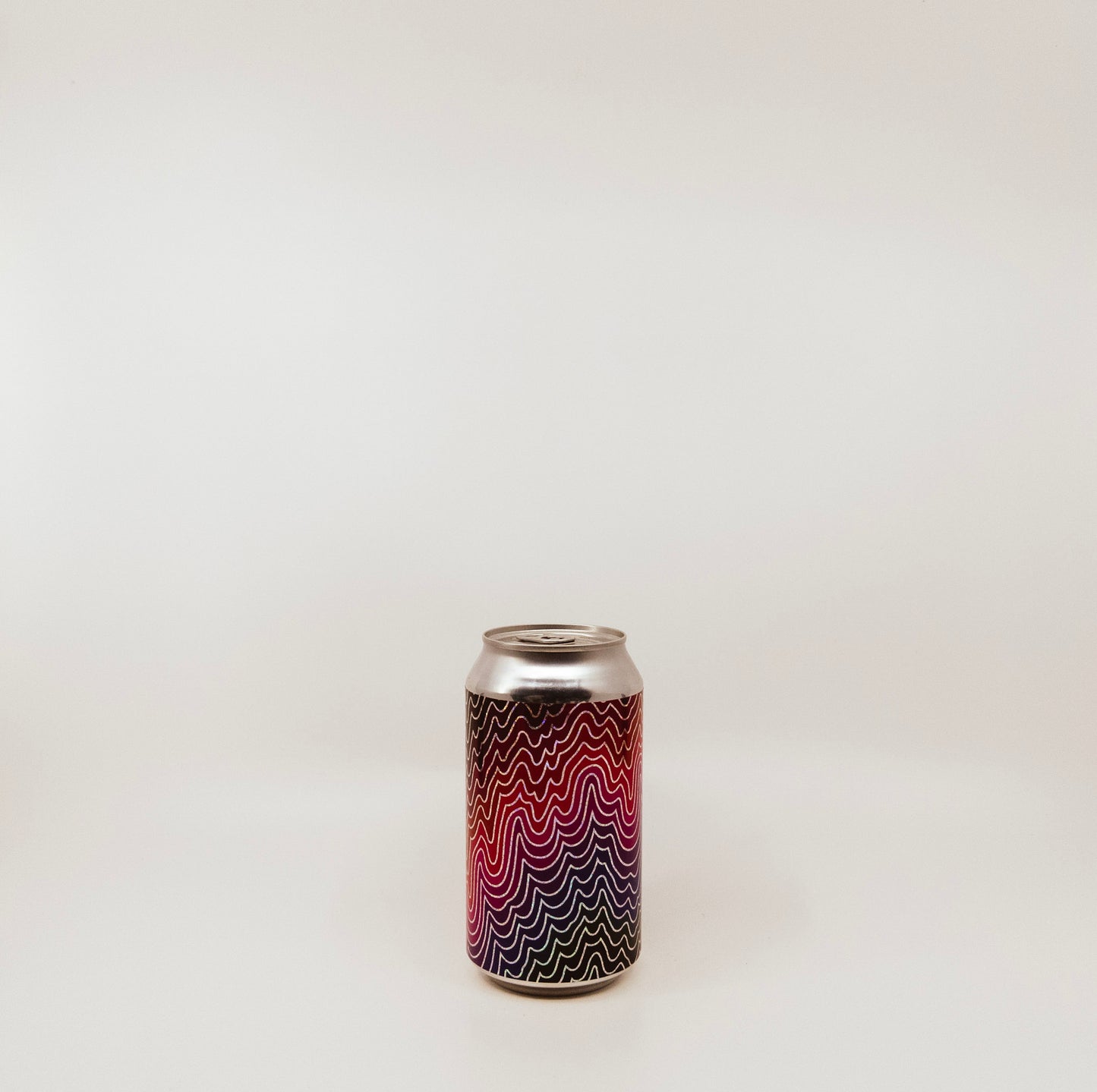 metal can with waves on label