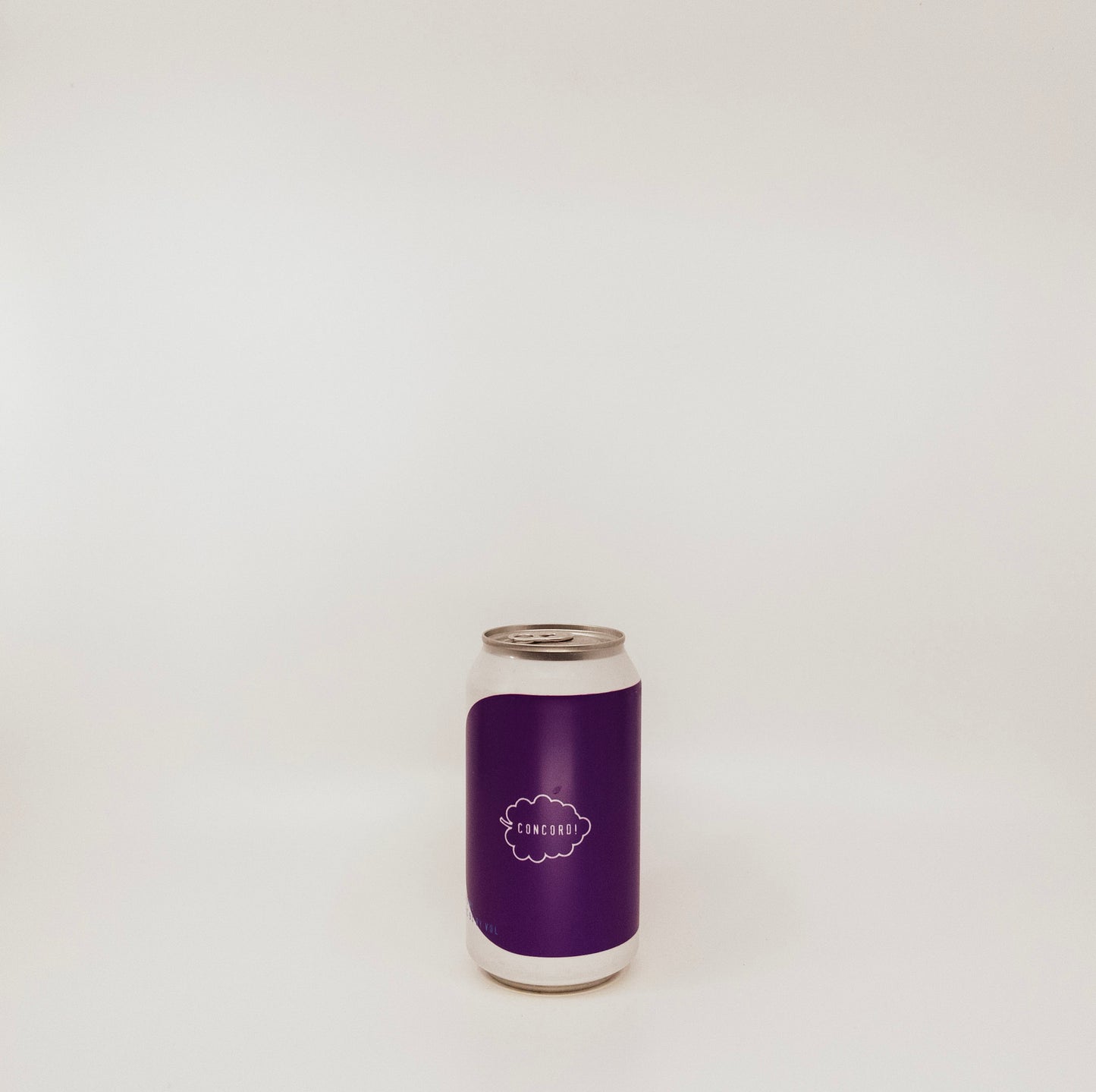 white can with purple label