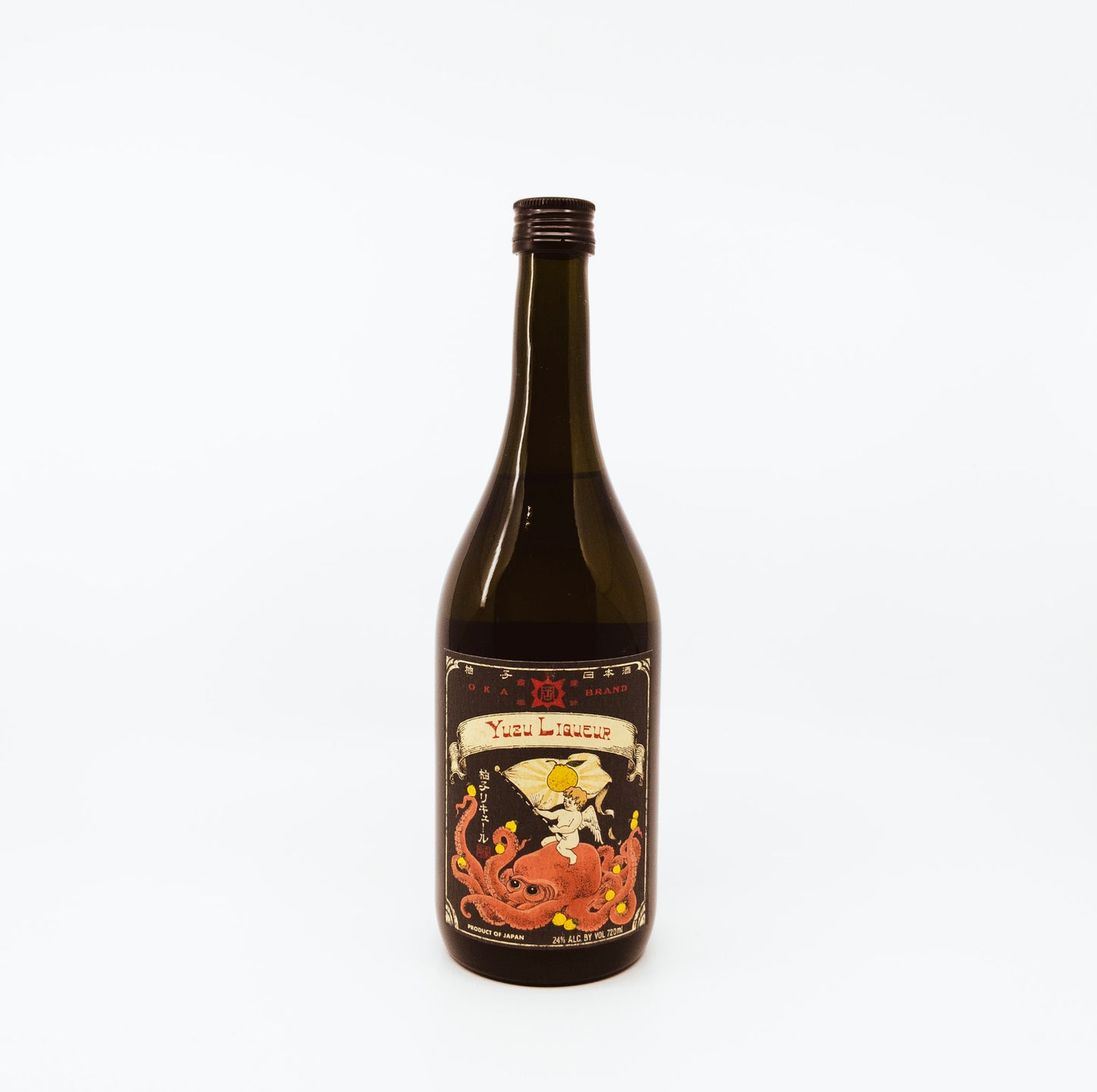 dark bottle with squid on label