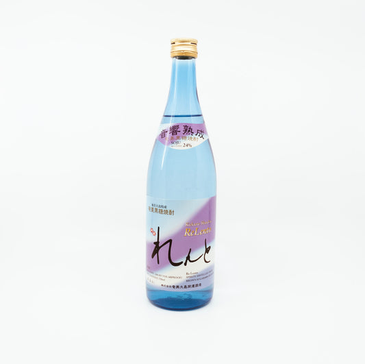light blue bottle with light purple label