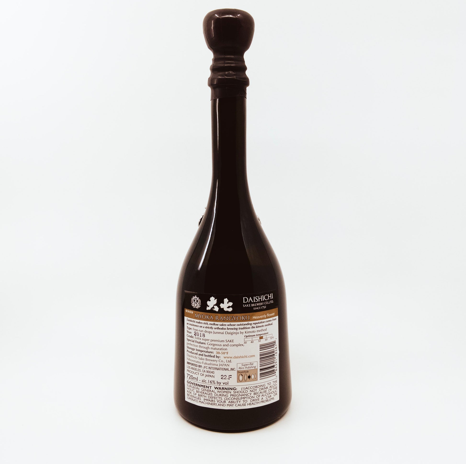 back of fancy bottle with gold label