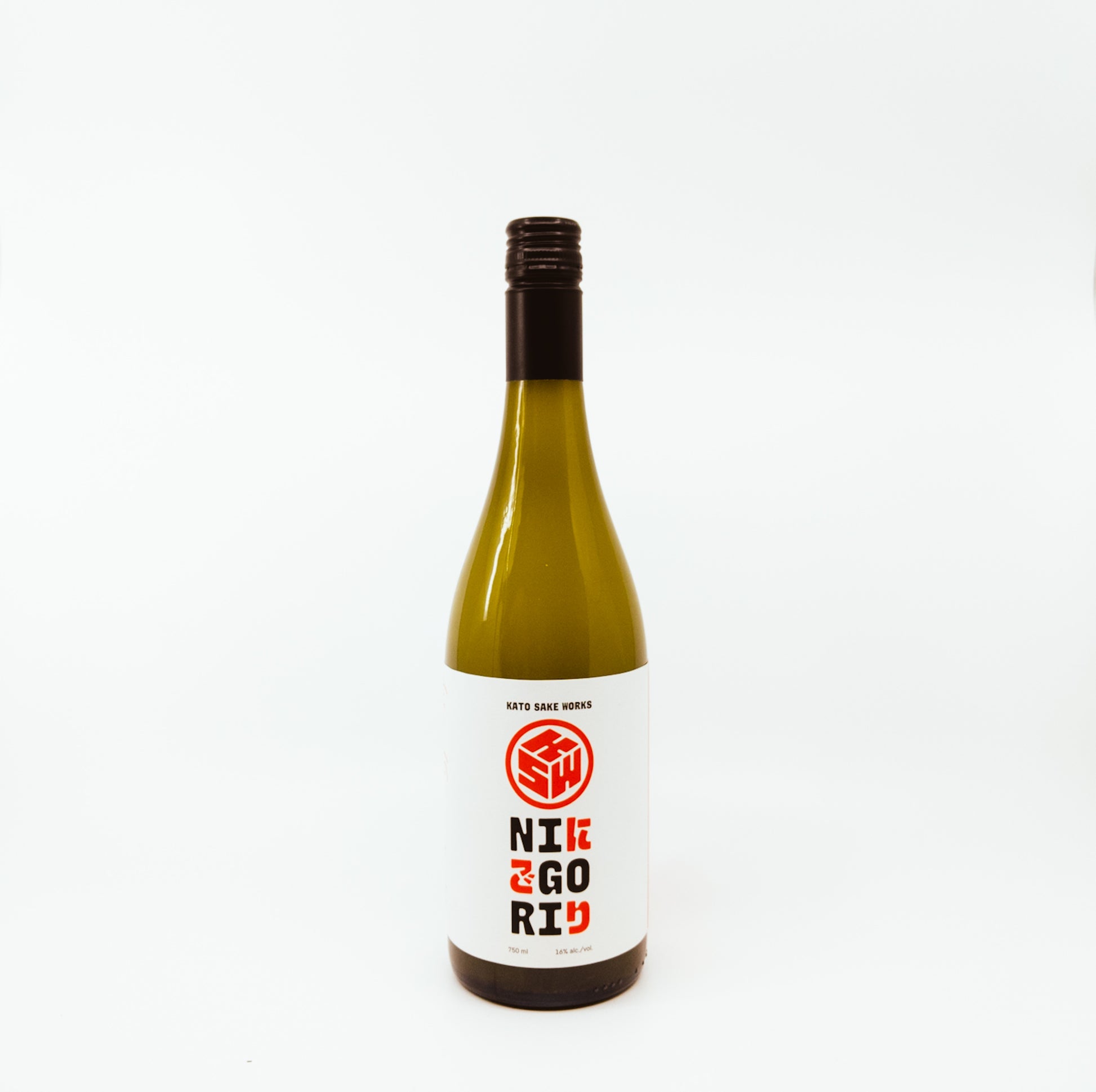 bottle of nigori with white label